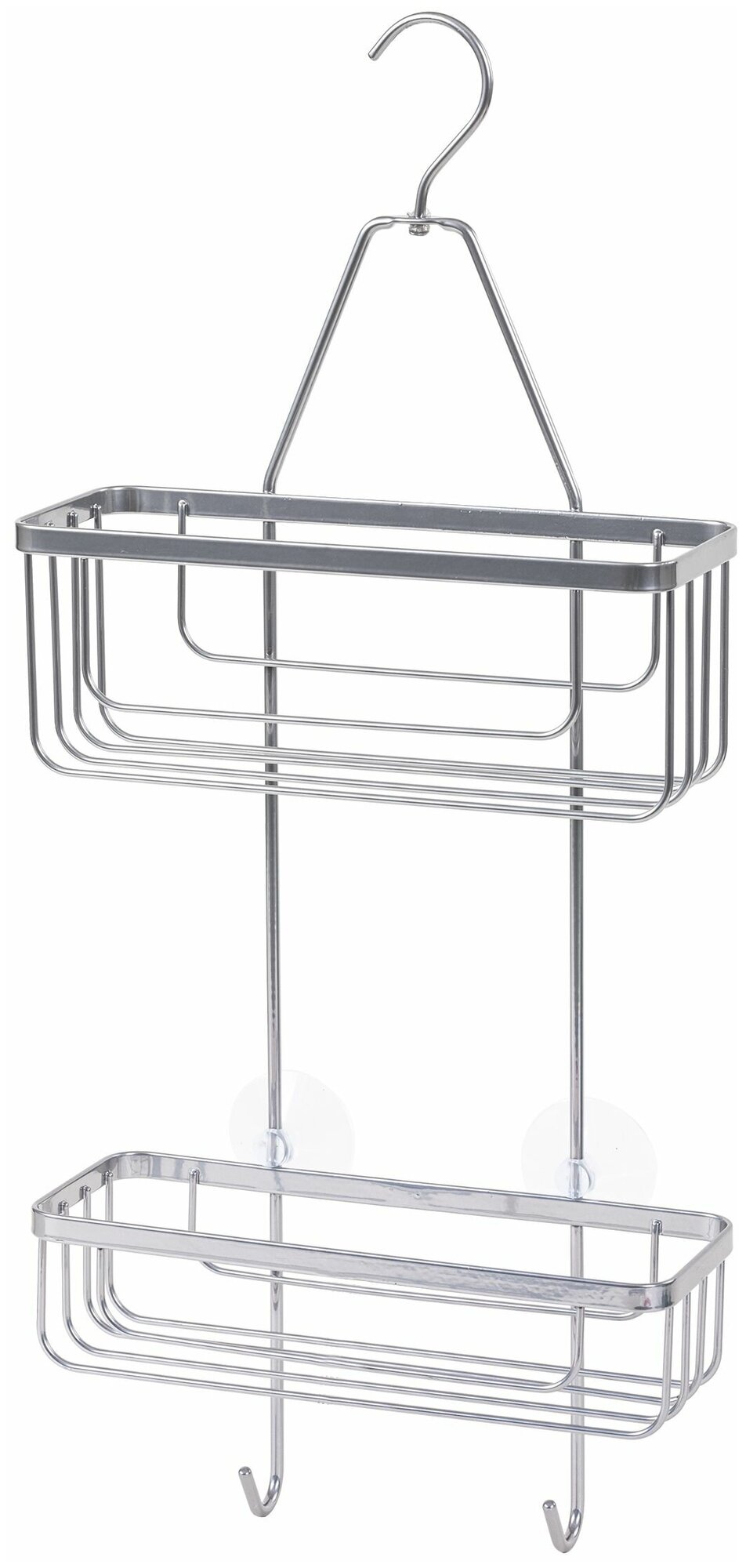 фото Полка для ванной прямоугольная Sensea Essential подвесная двухъярусная цвет хром