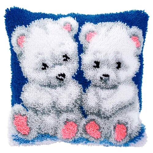 фото Vervaco набор для вышивания белые медвежата 40 x 40 см (0014150-pn)