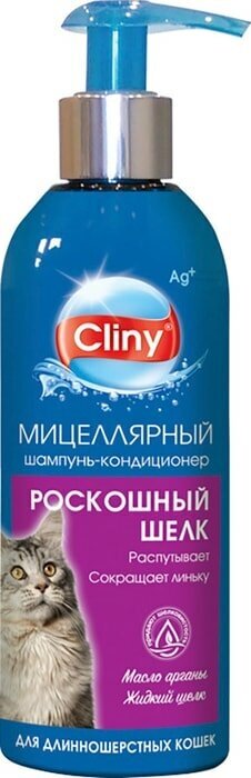 Шампунь-кондиционер для кошек Cliny Роскошный шелк мицеллярный 200мл