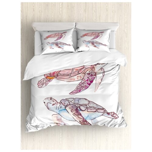 фото Комплект постельного белья "морские черепахи", 1,5-спальный (пододеяльник+2 наволочки) ambesonne