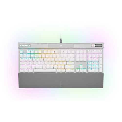 Механическая игровая клавиатура Corsair K70 RGB PRO, белая, OPX, QWERTY