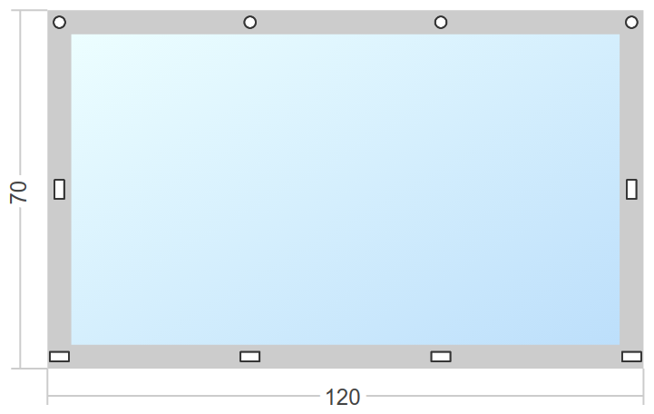 Мягкое окно Софтокна 120х70 см съемное, Скоба-ремешок, Прозрачная пленка 0,7мм, Серая окантовка, Комплект для установки - фотография № 3