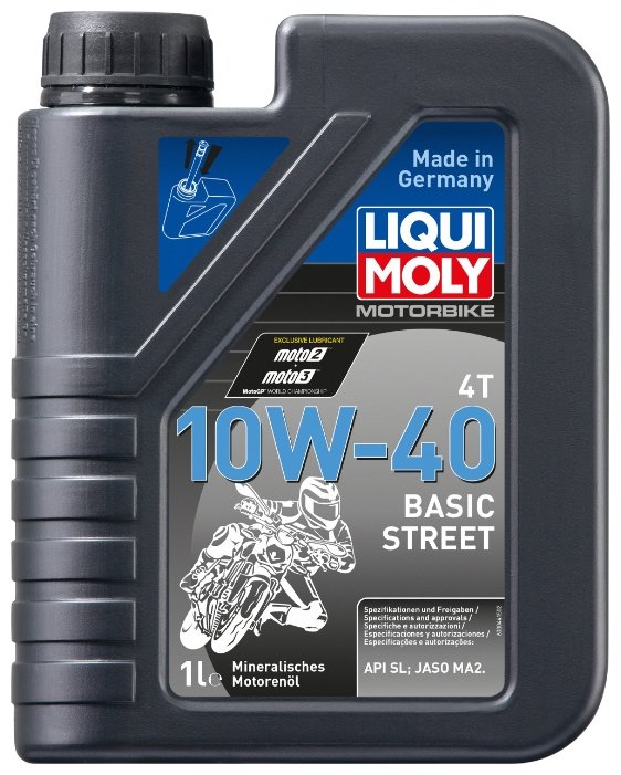 Синтетическое моторное масло LIQUI MOLY Motorbike 4T Basic Street 10W-40