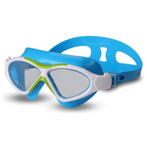 фото Очки для плавания (полумаска) детские indigo carp gl2j-7 бело-голубой