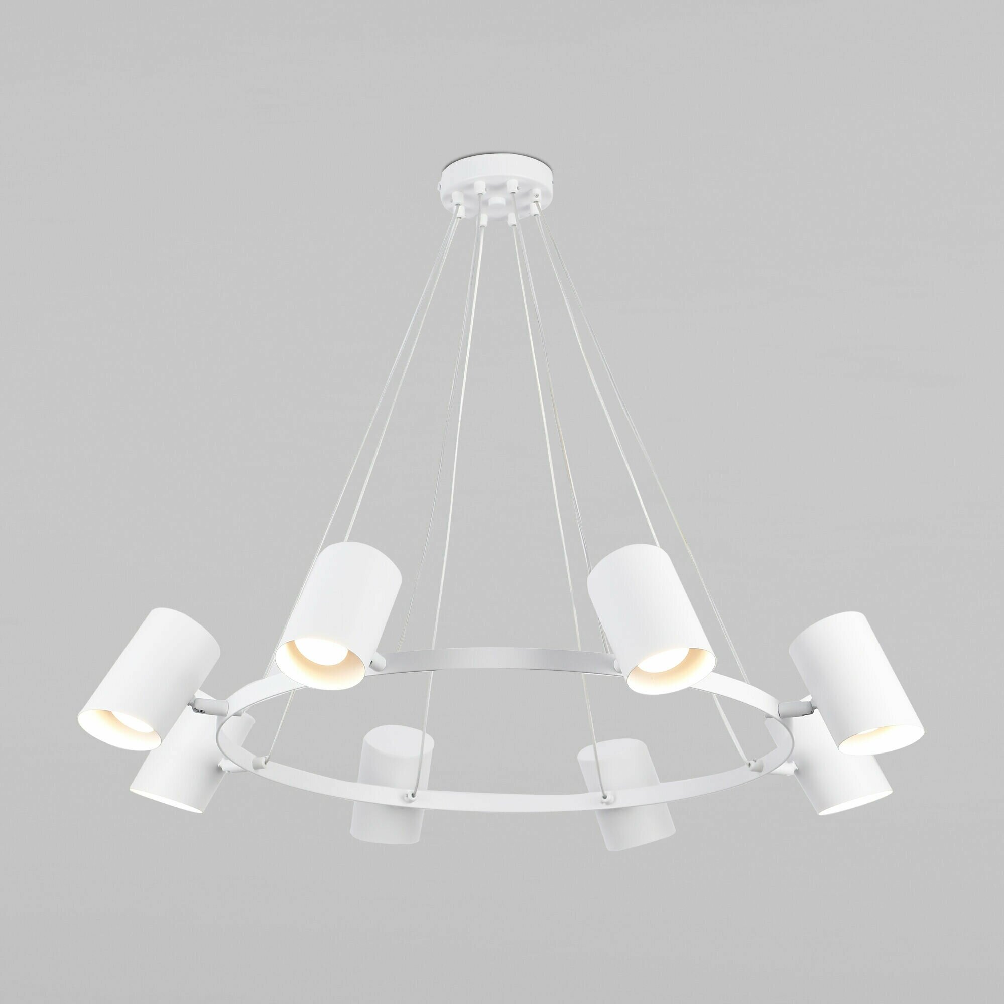 Люстра / Подвесной светильник с поворотными плафонами Eurosvet Splay 70147/8, 8 ламп, GU10, цвет белый, IP20