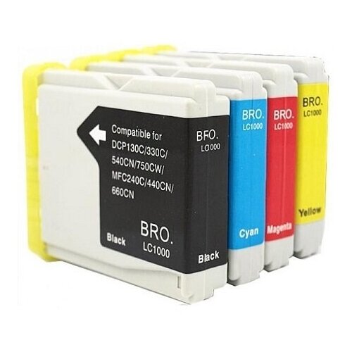 Картриджи для Brother SF-LC1000 (black/cyan/magenta/yellow) 4шт. SuperFine (совместимые) yc compatible for brother lc1000 ink lc970 dcp 130c 135c 260c 330c 350c 540cn 560cn 750cw 770cw mfc 235c 240c 440cn 465cn 5460cn