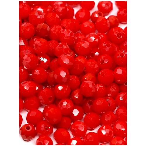 Бусины стеклянные 4х4 мм рондели, граненые, 110 шт