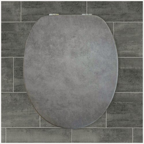 Изображение товара Сиденье для унитаза деревянное Molinardi Creativo , МДФ, овальное, "Бетон Лофт"