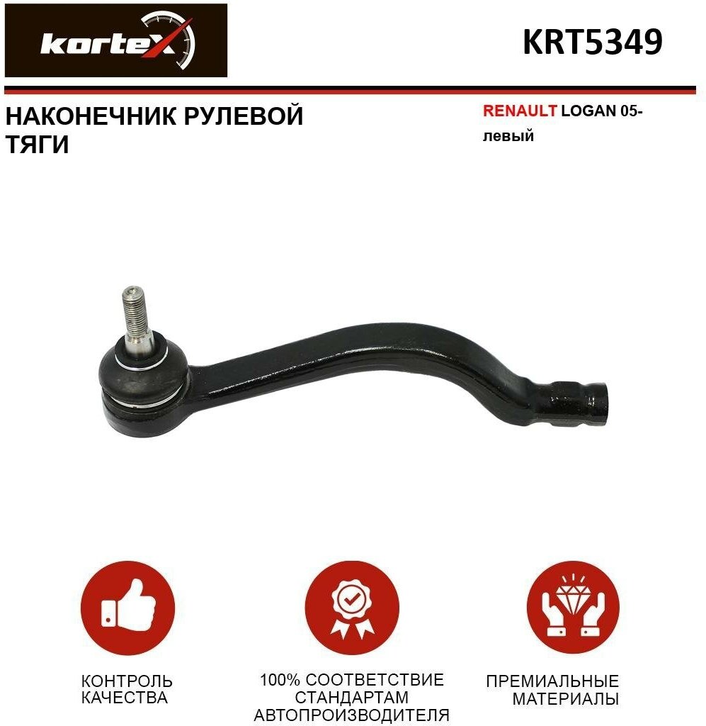 Наконечник рулевой тяги Kortex для Renault Logan 05- лев. OEM 485202867R, 6001547610, 6001550442, KRT5349