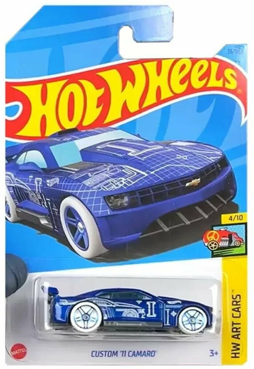 фото Машинка Hot Wheels коллекционная (оригинал) CUSTOM 11 CAMARO синий HKH48