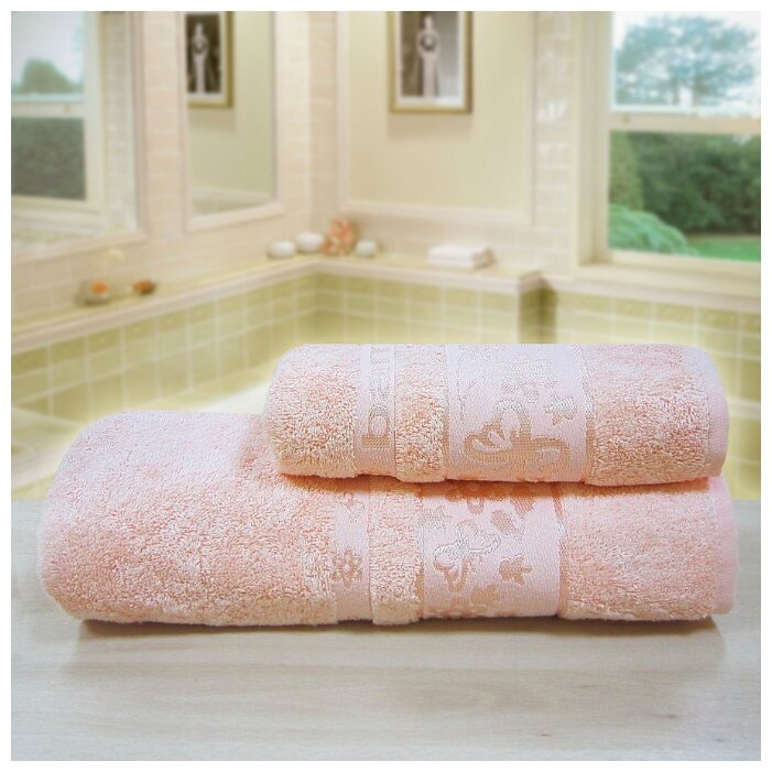 фото Махровое полотенце АЗ Бамбук бабочки м4007_12 M 50* 90 перс