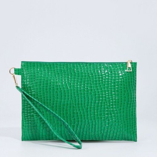 сумка mirka bags elly00010 фактура под рептилию бирюзовый зеленый Сумка клатч , фактура под рептилию, зеленый