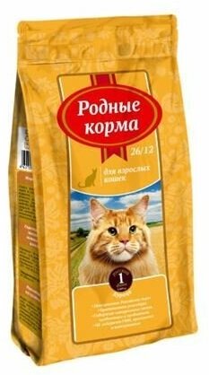 Родные корма сухой корм для взрослых кошек курица 400г