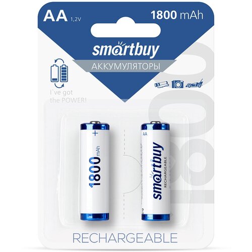 Аккумулятор NiMh Smartbuy AA/2BL 1800 mAh (24/240) (SBBR-2A02BL1800) аккумулятор smartbuy sbbr 2a02bl2500