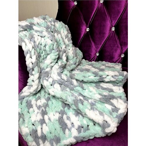 Вязаный плед из микрополиэстера Alize Puffy 80х80 см