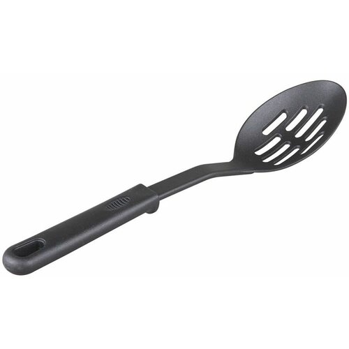 Ложка кухонная с прорезями из нейлона 30 см, цвет черный