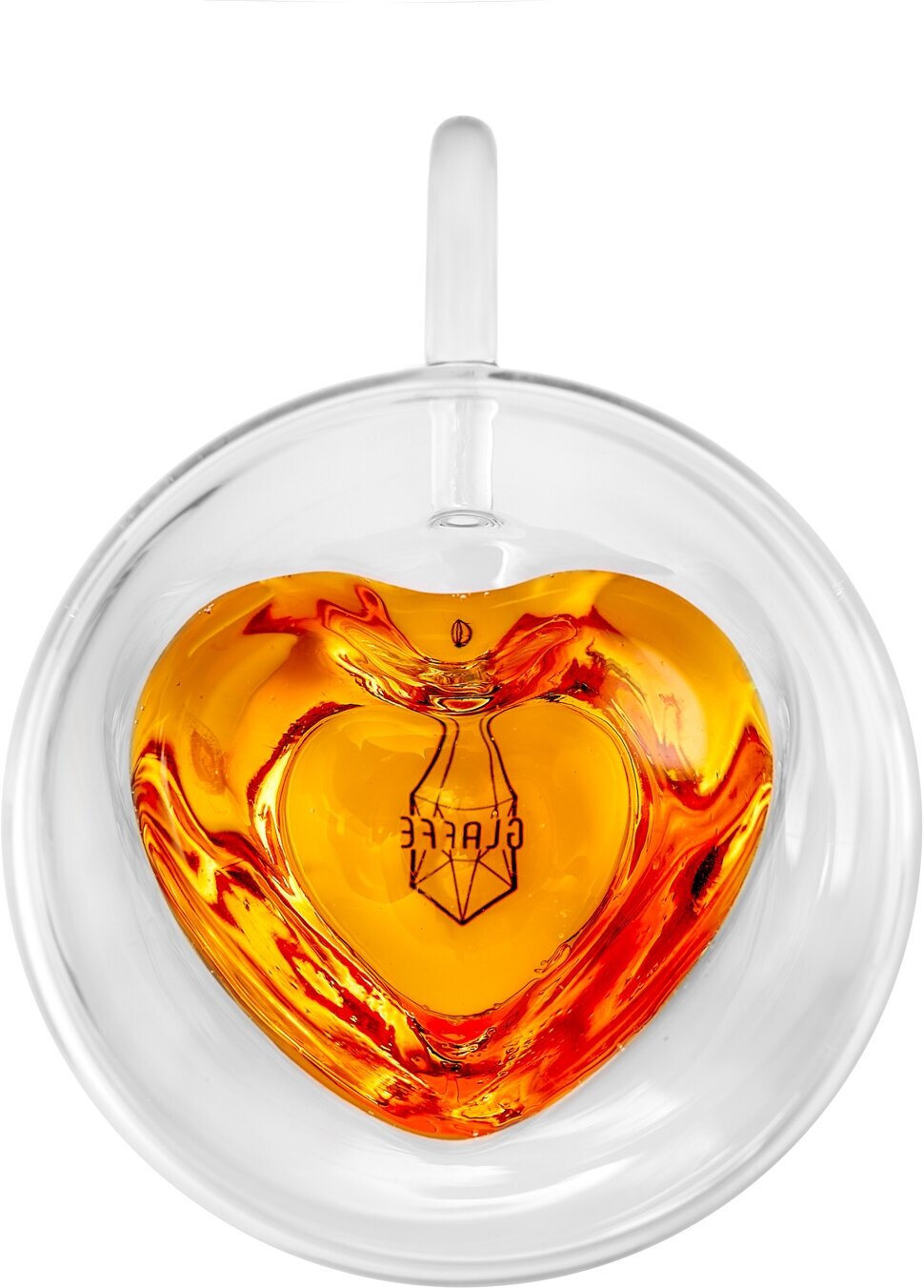 Стеклянная кружка с двойными стенками "Сердце", 250 мл
