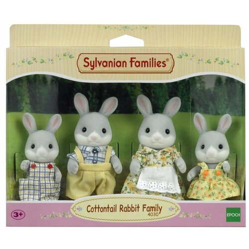 Набор фигурок Sylvanian Families Семья Серых Кроликов, жители Сильваниан фэмили набор sylvanian families семья шоколадных кроликов 2063