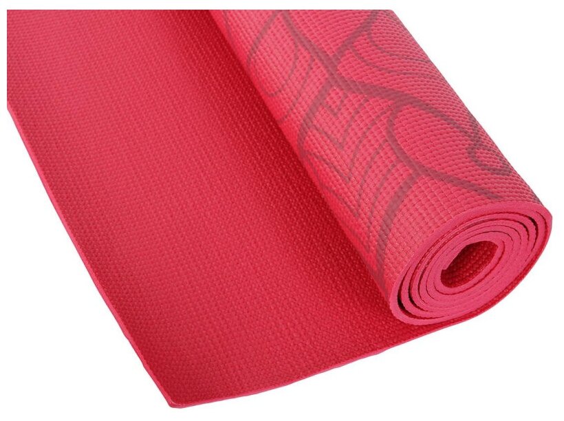 Коврик для фитнеса и йоги Larsen PVC красн с принтом р180х60х0,5см 361217