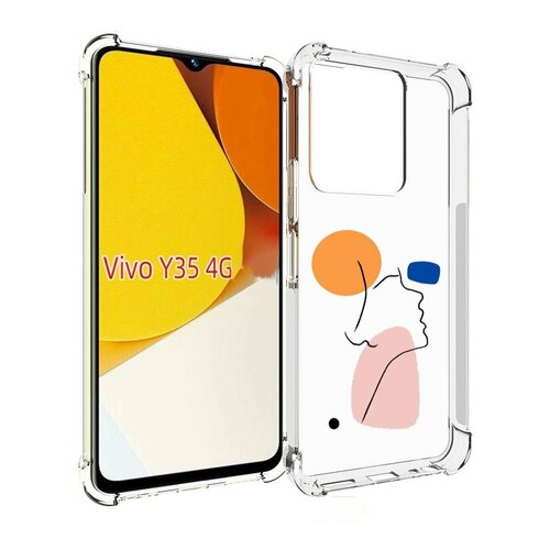 Чехол MyPads абстракция девушки женский для Vivo Y35 4G 2022 / Vivo Y22 задняя-панель-накладка-бампер