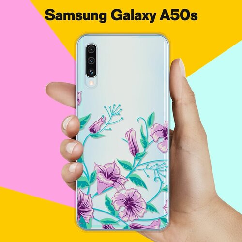 Силиконовый чехол Фиолетовые цветы на Samsung Galaxy A50s