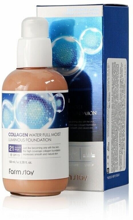 Тональный крем Collagen Water Full Moist Luminous Foundation FarmStay, 100 мл