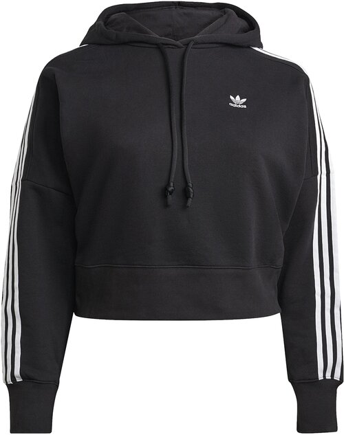 Худи adidas Originals, оверсайз, укороченное, капюшон, размер 3X NUM, черный