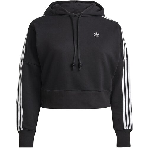 фото Худи adidas originals, оверсайз, укороченное, капюшон, размер 3x num, черный