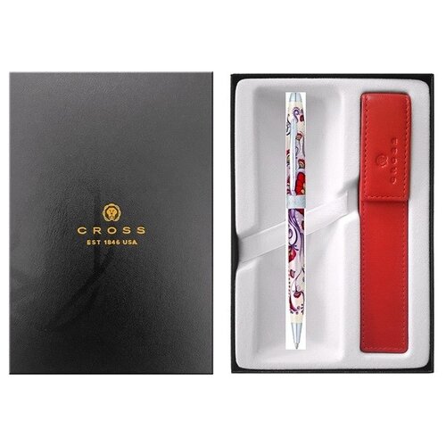 фото Подарочный набор "cross": шариковая ручка "cross. botanica red hummingbird vine" с чехлом для ручки