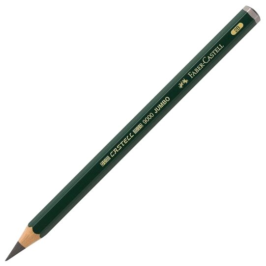 Карандаш чернографитный (простой) Faber-Castell 9000 Jumbo (2B, утолщенный, заточенный, без ластика) 1шт. (119302)