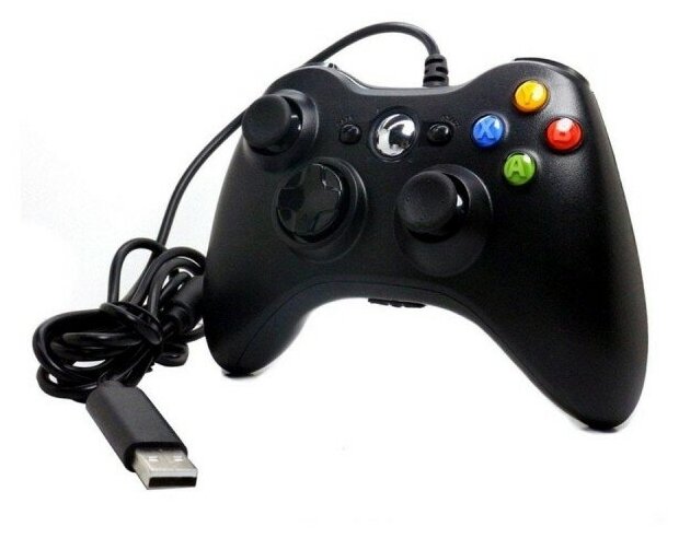 Проводной джойстик для Xbox 360 Wired Controller Black