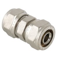 Прямой латунный никелированный фитинг для соединения металлополимерных труб. Имеются равнопроходные модели и модели с переходом на  ...