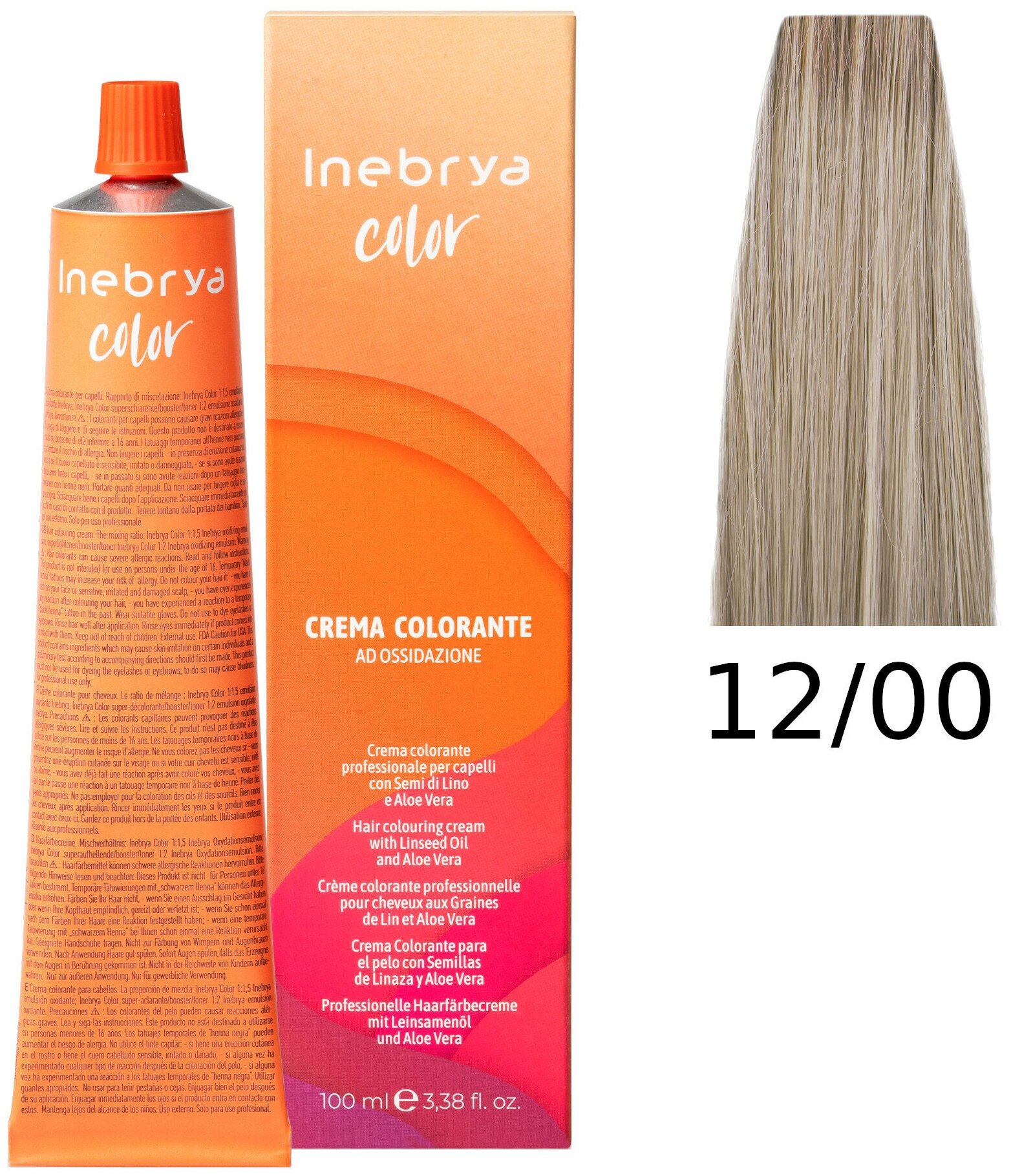 Крем-краска Inebrya Color Professional 12/00 Супер-блонд Натуральный насыщенный 100 мл