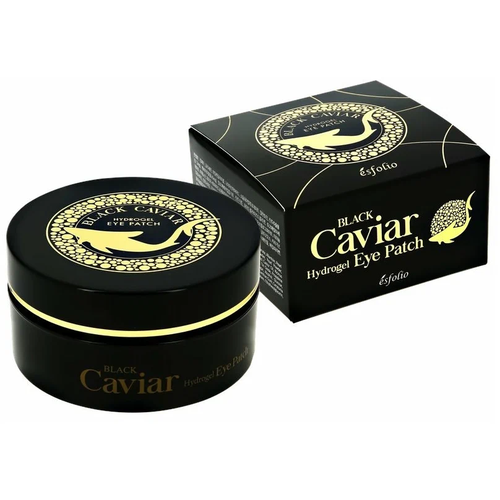 Патчи для глаз 'ESFOLIO' BLACK CAVIAR гидрогелевые с экстрактом черной икры, 60 шт патчи для глаз esfolio black caviar гидрогелевые с экстрактом черной икры 60 шт