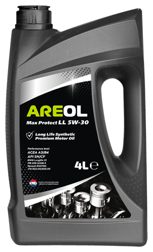 AREOL Max Protect LL 5W-30 (4L)_масло моторное! синт.\ ACEA A3/B4, API SN/CF, MB 229.3/226.5 5W30AR013