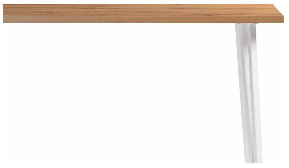 Деревянный стол Woodville Денвер Лофт 120 25 мм дуб вотан, белый матовый 506948 - фотография № 2