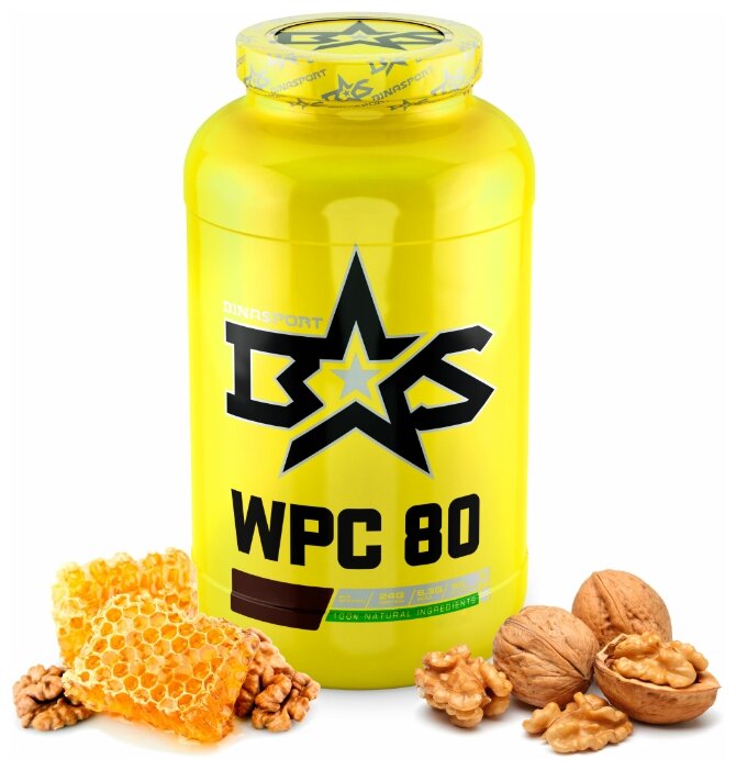 Протеин BINASPORT WPC 80 WHEY PROTEIN (2000 г,Мед-Грецкий орех)