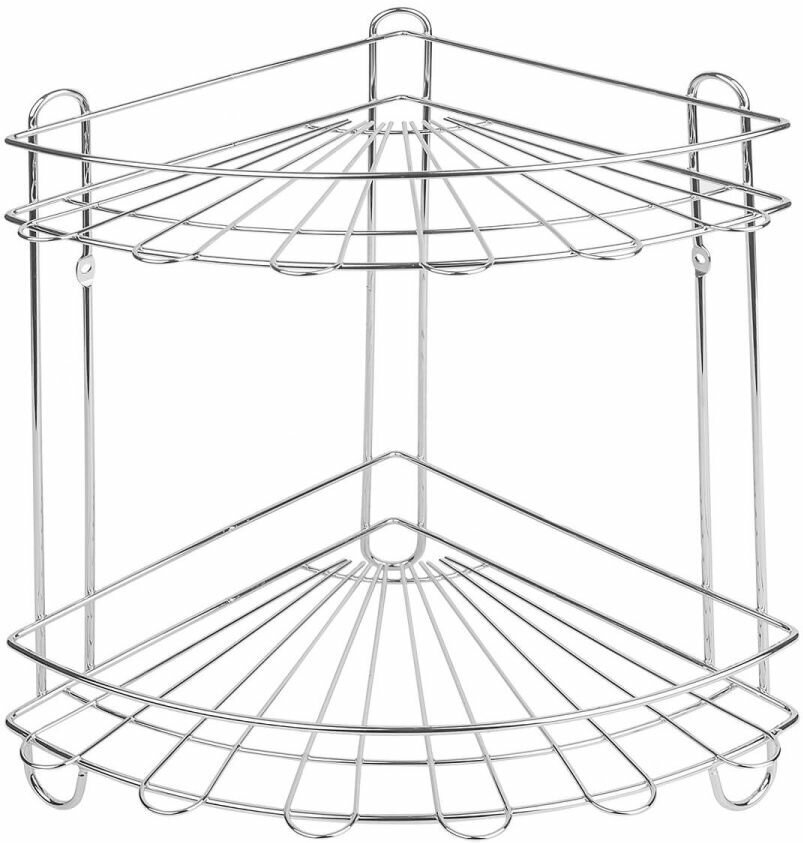 Полка настенная угловая 2-х ярусная сталь