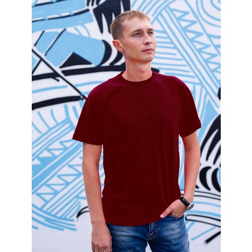 Футболка, размер 46, бордовый