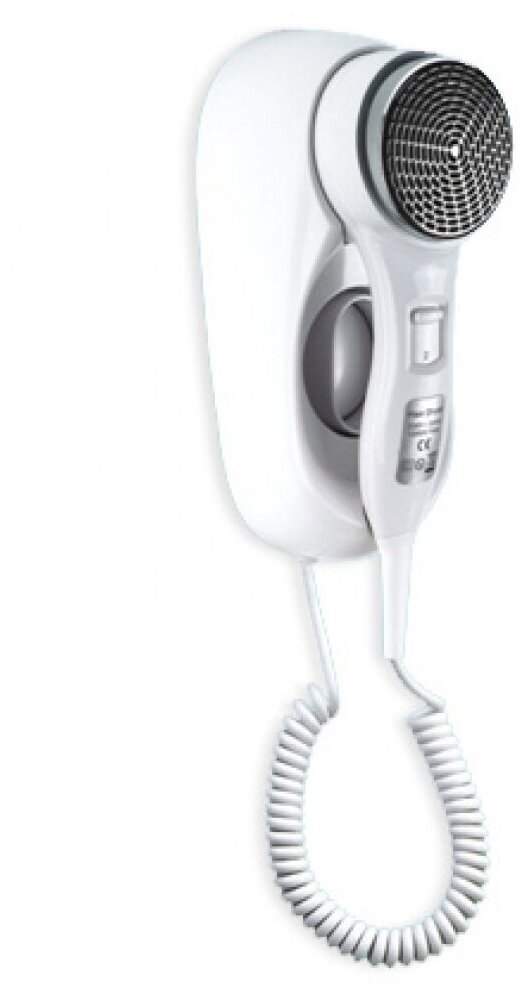 Фен для волос настенный KSITEX F-1400 WC, 1400 Вт, пластик/металл, 2 скорости, белый - фотография № 2