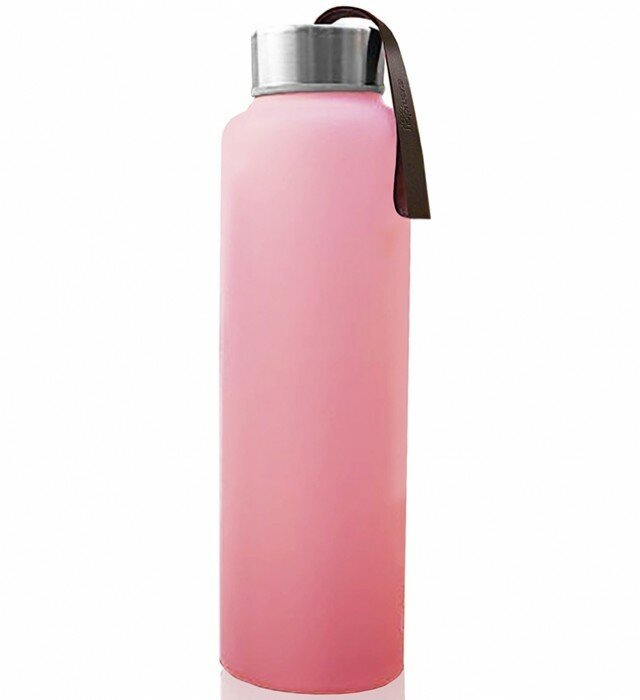 Стеклянная бутылка для воды Everyday Baby с силиконовой защитой, 400 мл, розовый (10491) - фото №2