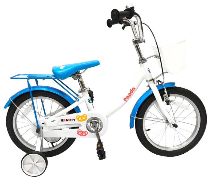 Детский велосипед Gravity PANDA, колёса 16", рама: Al,1 скор, цвет: бело-голубой