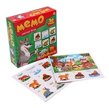 Игра Животные России+Мемо 30 фишек МП-0368