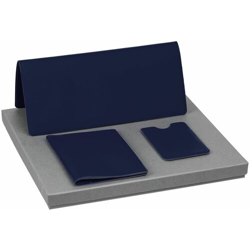 пенал на резинке dorset синий 19х7 см искусственная кожа покрытие софт тач Документница , синий