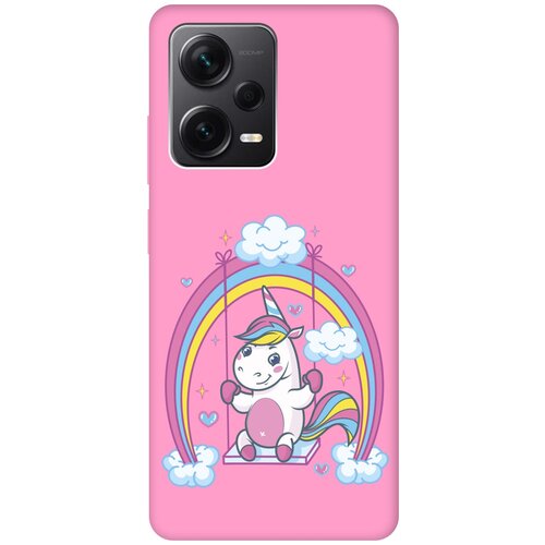 Матовый чехол Unicorn для Xiaomi Redmi Note 12 Pro / Note 12 Pro+ / Note 12 Explorer Edition с 3D эффектом розовый матовый чехол snowboarding для xiaomi redmi note 12 сяоми редми ноут 12 с 3d эффектом черный