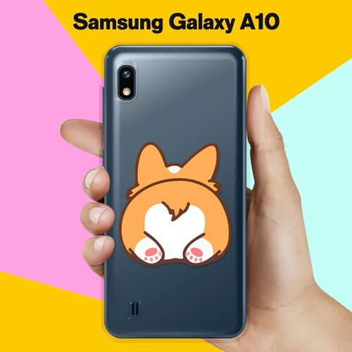 Силиконовый чехол Корги лежит на Samsung Galaxy A10 силиконовый чехол 8 корги на samsung galaxy a10