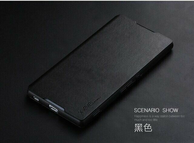 Чехол-книжка для Sony Xperia Z5+, Sony Xperia Z5 Premium, X-LEVEL бизнес серии FIBCOLOR черный
