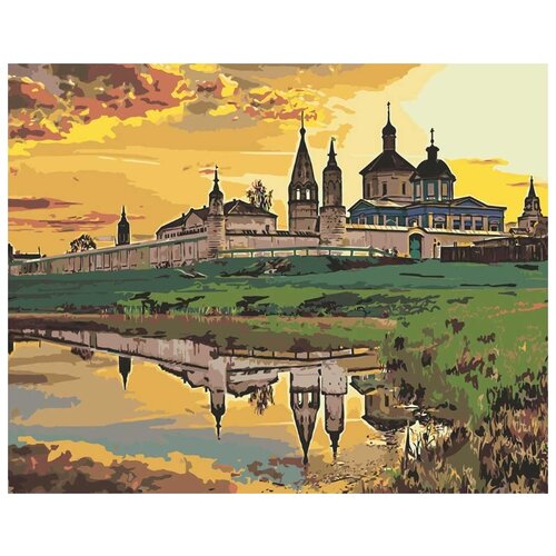 Картина по номерам Храм на берегу реки, 40x50 см картина по номерам лошади у реки 40x50 см
