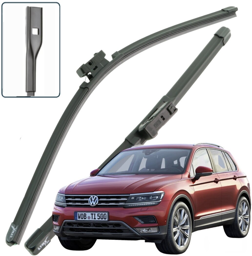 Дворники VW Volkswagen Tiguan Mk 2 Фольксваген Тигуан 2016 2017 2018 2019 2020 2021 Щетки стеклоочистителя бескаркасные 650мм-550мм Товар уцененный