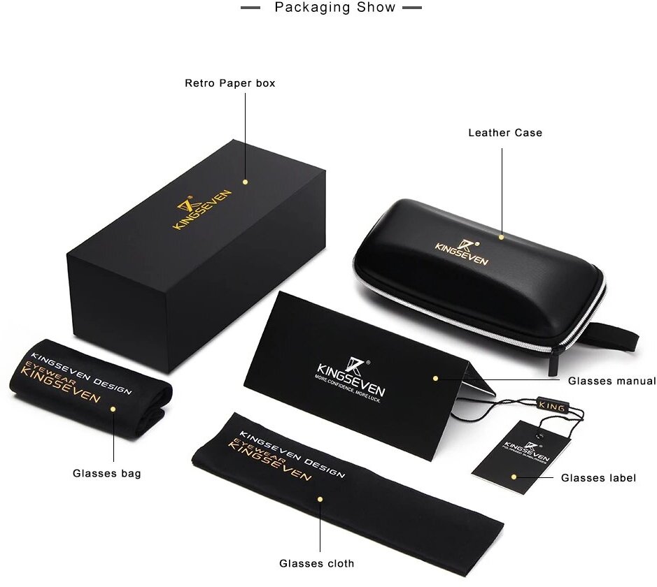 Солнцезащитные очки KINGSEVEN, черный — фото 1